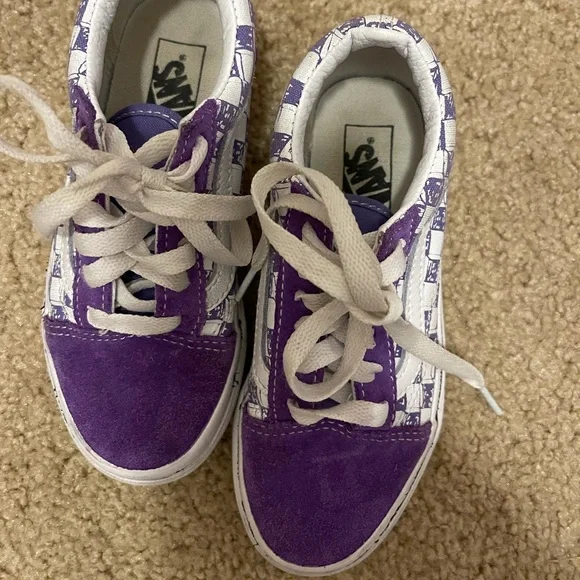 Vans Shoes Purple And White Checkered Vans Size Poshmark